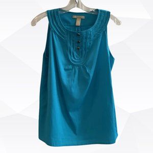 ✨Banana Republic Teal Pleated Sleeveless Top Petite Small